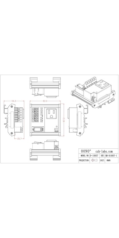 AC Power 8 Channel IoT Relay Outlet Module, DIN Rail or Screw Mounting (D-1586TL)