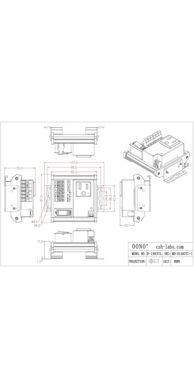 AC Power 8 Channel IoT Relay Outlet Module, DIN Rail or Screw Mounting (D-1586TL)
