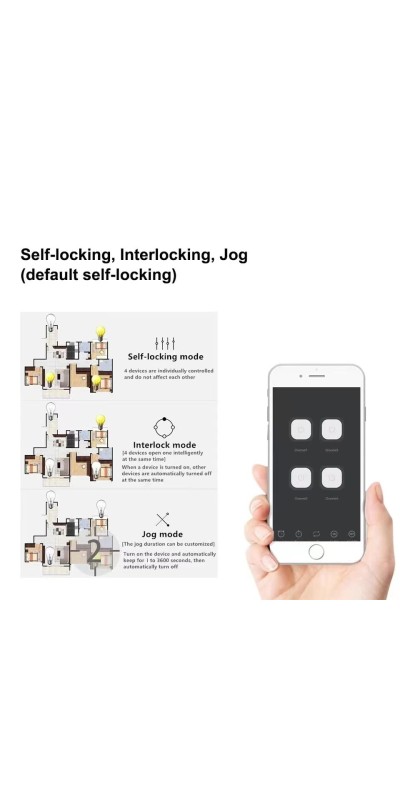 Tuya Smart Life WiFi Momentary Inching Relay Self-Locking Switch Module,DC 7-32V/USB 5V WiFi RF Bluetooth Relay,DIY Smart Home,Compatible with Alexa Goolge Home(1CH) (2CH) (4CH)