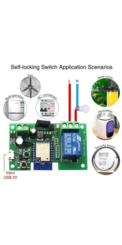 Tuya Smart Life WiFi Momentary Inching Relay Self-Locking Switch Module,DC 7-32V/USB 5V WiFi RF Bluetooth Relay,DIY Smart Home,Compatible with Alexa Goolge Home(1CH) (2CH) (4CH)