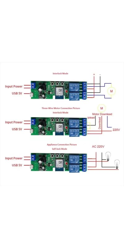 Tuya Smart Life WiFi Momentary Inching Relay Self-Locking Switch Module,DC 7-32V/USB 5V WiFi RF Bluetooth Relay,DIY Smart Home,Compatible with Alexa Goolge Home(1CH) (2CH) (4CH)