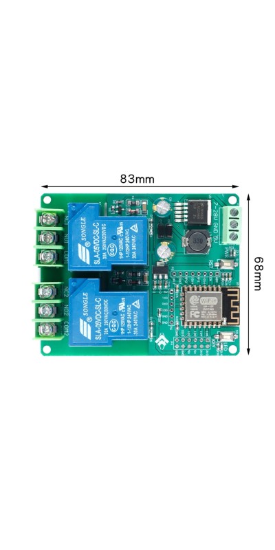 ESP8266 5V 30A Relay Module, 1 Channel ESP-12F Development Board for Smart Home IoT, DC7-80V Power Supply