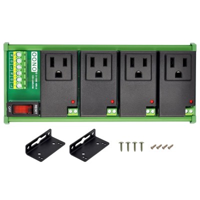 AC Power 4 Channel IoT Relay Outlet Module, DIN Rail or Screw Mounting (D-1585TL)