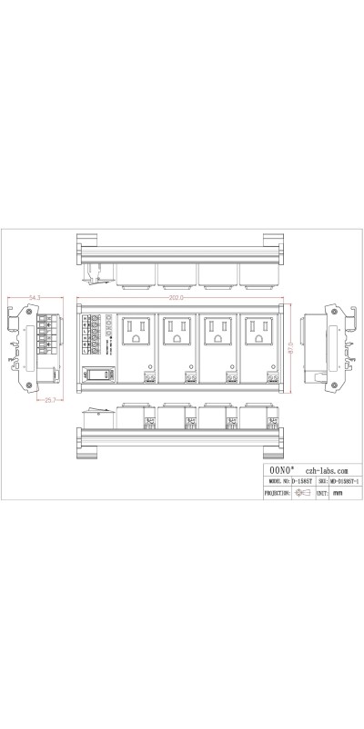 AC Power 4 Channel IoT Relay Outlet Module, DIN Rail or Screw Mounting (D-1585TL)