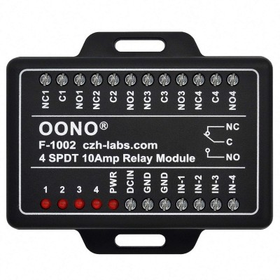 4 SPDT 10Amp Power Relay Module for Raspberry Pi etc IoT Project, DC12V Version