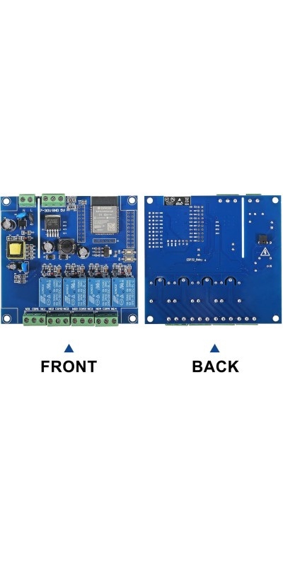 ESP32 WiFi 4 Channel Relay Module ESP32-WROOM-32E 4 Channel Development Board AC/DC Power Supply Switch Controller Board for Arduino Smart Home Wireless Control