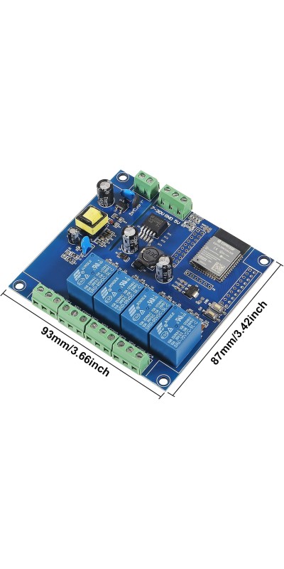 ESP32 WiFi 4 Channel Relay Module ESP32-WROOM-32E 4 Channel Development Board AC/DC Power Supply Switch Controller Board for Arduino Smart Home Wireless Control