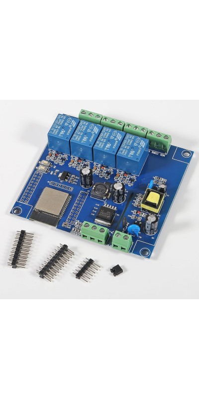 ESP32 WiFi 4 Channel Relay Module ESP32-WROOM-32E 4 Channel Development Board AC/DC Power Supply Switch Controller Board for Arduino Smart Home Wireless Control