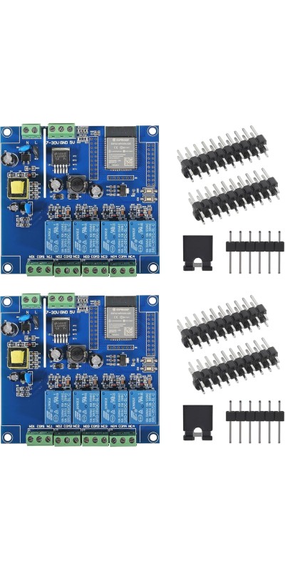 ESP32 WiFi 4 Channel Relay Module ESP32-WROOM-32E 4 Channel Development Board AC/DC Power Supply Switch Controller Board for Arduino Smart Home Wireless Control