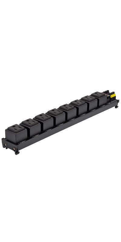 DIN Rail Mount AC 120V NEMA 5-15R Single Receptacle Outlet Power Strip Module, with Rocker Switch Thermal Circuit Breaker Overload Protector