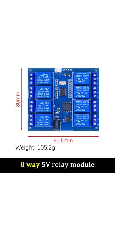 2 4 8Channel Relay Module Relay Control Panel with Indicator Relay Output USB Interface DC 5V Micro USB Relay Module (Color : 2 Channel)