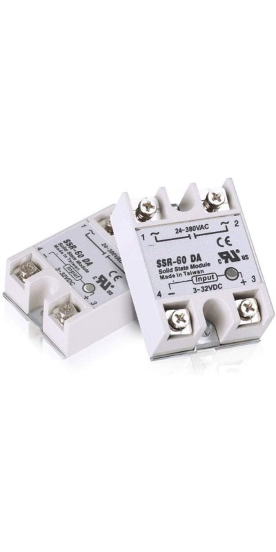2pcs SSR-40DA Solid State Relay Single Phase Semi-Conductor Relay Input 3-32V DC Output 24-380V AC
