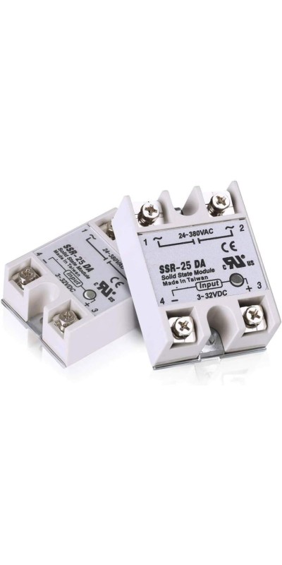 2pcs SSR-40DA Solid State Relay Single Phase Semi-Conductor Relay Input 3-32V DC Output 24-380V AC