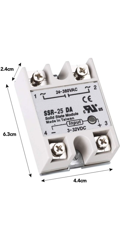 2pcs SSR-40DA Solid State Relay Single Phase Semi-Conductor Relay Input 3-32V DC Output 24-380V AC