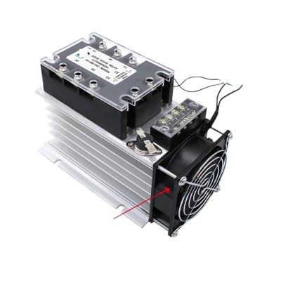 Three Phase Solid State Relay SSR Zero Cross 3-Phase Load Relay 3-32VDC Control with Radiator 380V10A 25A 40A 60A 80A 100A(AC-AC,80A)
