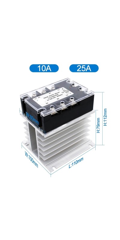 Three Phase Solid State Relay SSR Zero Cross 3-Phase Load Relay 3-32VDC Control with Radiator 380V10A 25A 40A 60A 80A 100A(AC-AC,80A)