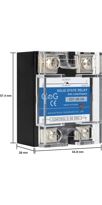Solid State Relay SSR-25DA with Heat Sink DC to AC Input 3-32VDC To Output 24-480VAC 25A Single Phase Plastic Cover