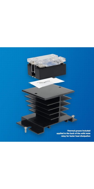 Solid State Relay SSR-25DA with Heat Sink DC to AC Input 3-32VDC To Output 24-480VAC 25A Single Phase Plastic Cover