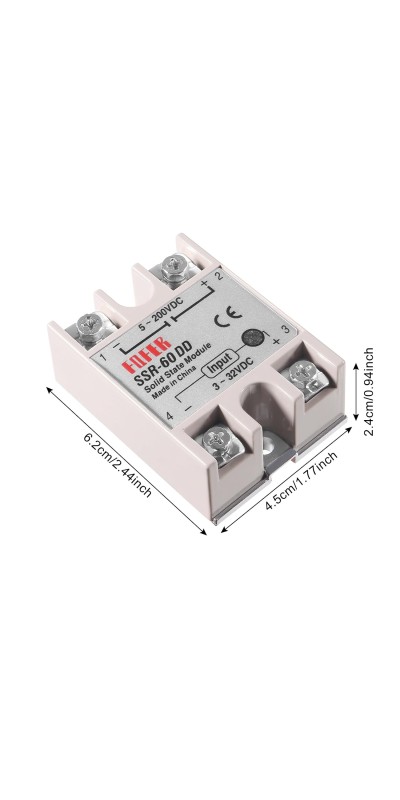 2pcs SSR-40DD Solid State Relay DC to DC Input 3-32VDC Output 5-200VDC Single Phase Solid State Relay