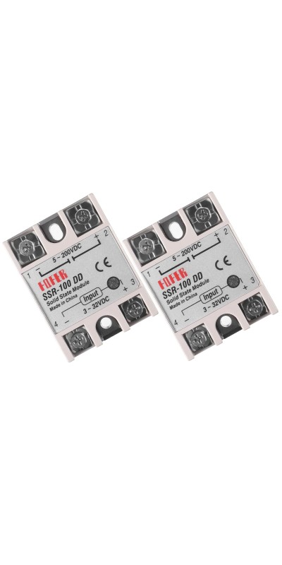 2pcs SSR-40DD Solid State Relay DC to DC Input 3-32VDC Output 5-200VDC Single Phase Solid State Relay