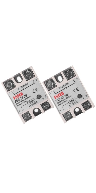 2pcs SSR-40DD Solid State Relay DC to DC Input 3-32VDC Output 5-200VDC Single Phase Solid State Relay
