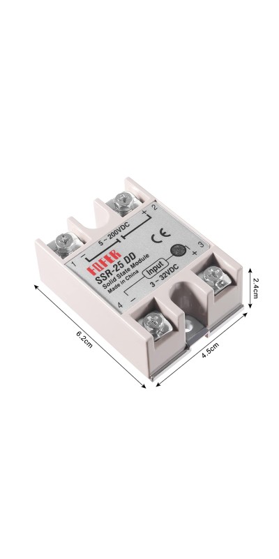 2pcs SSR-40DD Solid State Relay DC to DC Input 3-32VDC Output 5-200VDC Single Phase Solid State Relay