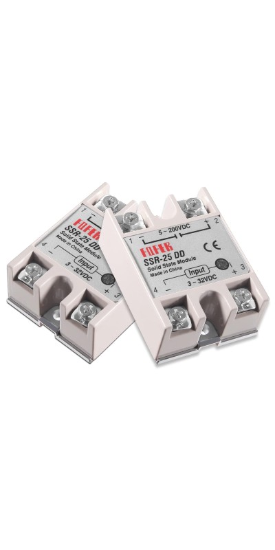 2pcs SSR-40DD Solid State Relay DC to DC Input 3-32VDC Output 5-200VDC Single Phase Solid State Relay
