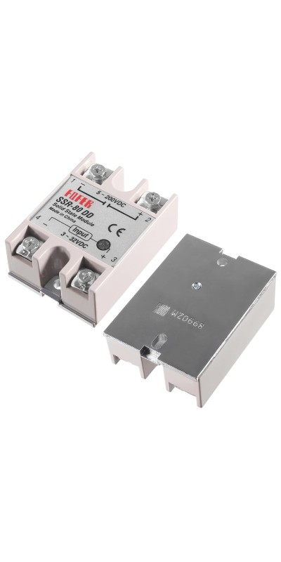 2pcs SSR-40DD Solid State Relay DC to DC Input 3-32VDC Output 5-200VDC Single Phase Solid State Relay
