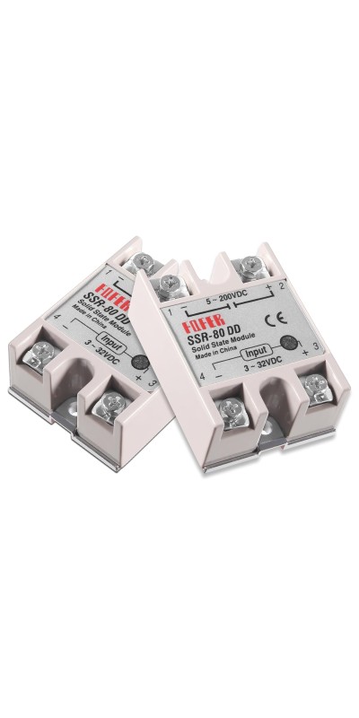 2pcs SSR-40DD Solid State Relay DC to DC Input 3-32VDC Output 5-200VDC Single Phase Solid State Relay