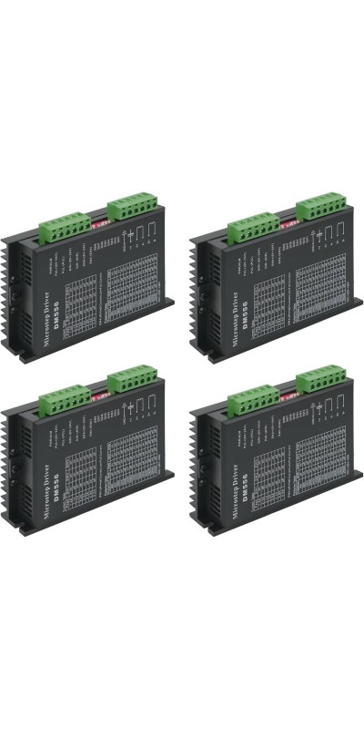 4pcs Stepper Driver, Upgraded DM556, 4A 9-42V 32 Subdivision for Nema 17/23 Stepper Motors, Single Axis Hybrid CNC Controller