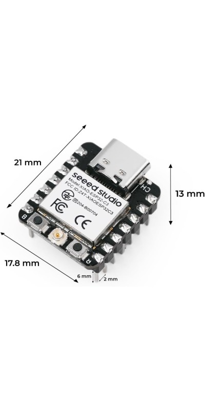 XIAO ESP32C3 - Tiny MCU Board with Wi-Fi and BLE for IoT Controlling Scenarios. Microcontroller with Battery Charge, Power Efficient, and Rich Interface for Tiny Machine Learning. …
