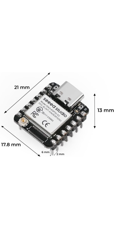 XIAO ESP32C3 - Tiny MCU Board with Wi-Fi and BLE for IoT Controlling Scenarios. Microcontroller with Battery Charge, Power Efficient, and Rich Interface for Tiny Machine Learning. …