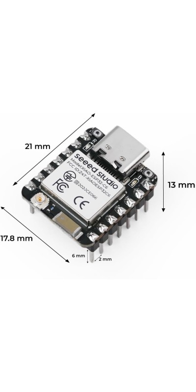 XIAO ESP32C3 - Tiny MCU Board with Wi-Fi and BLE for IoT Controlling Scenarios. Microcontroller with Battery Charge, Power Efficient, and Rich Interface for Tiny Machine Learning. …