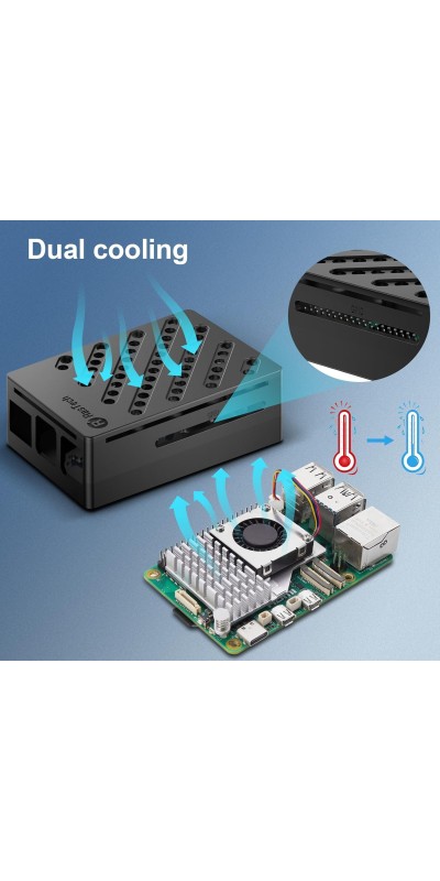 RasTech 5 8GB Kit 64GB Edition with Active Cooler,27W GaN 5.1V5A USB-C Power Supply,Pi5 8GB Board,64GB Card Readers Kit,Pi 5 Case,Dual 4K Micro HD Out Cables and User Manual