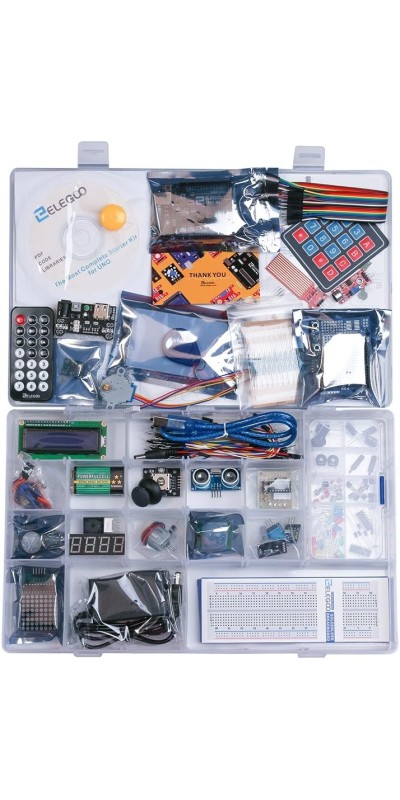 UNO R3 Project Most Complete Starter Kit with Tutorial Compatible with Arduino IDE (200+ Components)