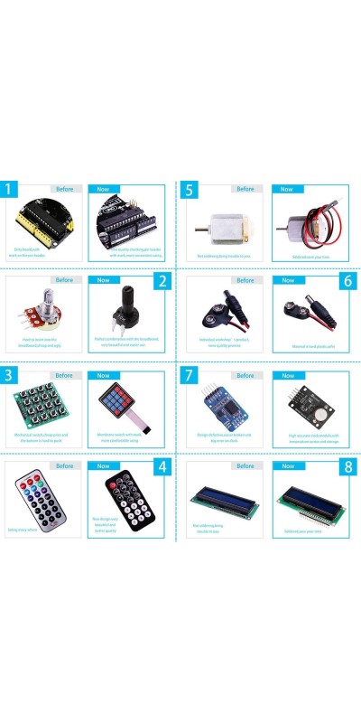 UNO R3 Project Most Complete Starter Kit with Tutorial Compatible with Arduino IDE (200+ Components)