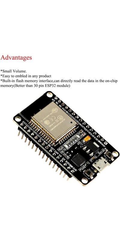 ESP-WROOM-32 ESP32 ESP-32S Development Board 2.4GHz Dual-Mode WiFi + Bluetooth Dual Cores Microcontroller Processor Integrated with Antenna RF AMP Filter AP STA Compatible with Arduino IDE (3PCS)
