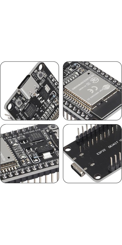 ESP-WROOM-32 ESP32 ESP-32S Development Board 2.4GHz Dual-Mode WiFi + Bluetooth Dual Cores Microcontroller Processor Integrated with Antenna RF AMP Filter AP STA Compatible with Arduino IDE (3PCS)