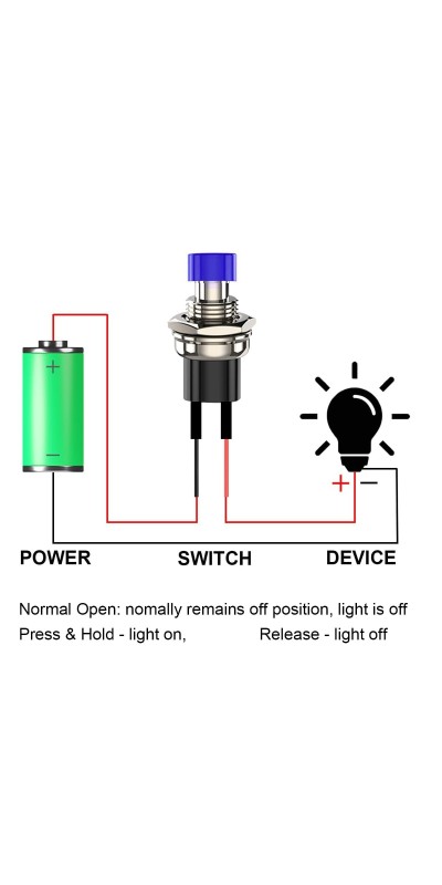 12pcs 7mm 3V-6V-12V-24V-230V/1A Prewired Mini Momentary Push Button,SPST Nomal Open ON/Off 2 Pin Round Button for Model Railway Hobby
