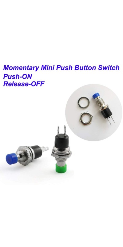 12pcs 7mm 3V-6V-12V-24V-230V/1A Prewired Mini Momentary Push Button,SPST Nomal Open ON/Off 2 Pin Round Button for Model Railway Hobby