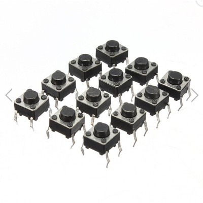 100Pcs 6x6x5 mm Miniature Micro Momentary Tactile Tact Touch Push Button Switch Quality Switch SPST Miniature/Mini/Micro/Small PCB