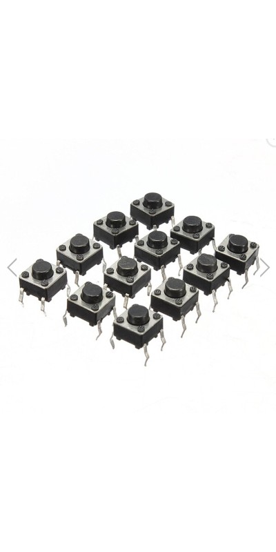 100Pcs 6x6x5 mm Miniature Micro Momentary Tactile Tact Touch Push Button Switch Quality Switch SPST Miniature/Mini/Micro/Small PCB