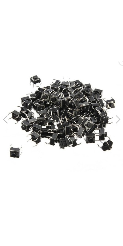 100Pcs 6x6x5 mm Miniature Micro Momentary Tactile Tact Touch Push Button Switch Quality Switch SPST Miniature/Mini/Micro/Small PCB