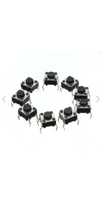 100Pcs 6x6x5 mm Miniature Micro Momentary Tactile Tact Touch Push Button Switch Quality Switch SPST Miniature/Mini/Micro/Small PCB
