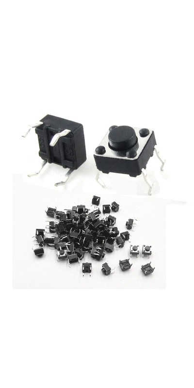 100Pcs 6x6x5 mm Miniature Micro Momentary Tactile Tact Touch Push Button Switch Quality Switch SPST Miniature/Mini/Micro/Small PCB