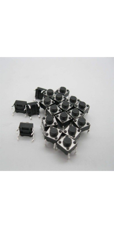 100Pcs 6x6x5 mm Miniature Micro Momentary Tactile Tact Touch Push Button Switch Quality Switch SPST Miniature/Mini/Micro/Small PCB