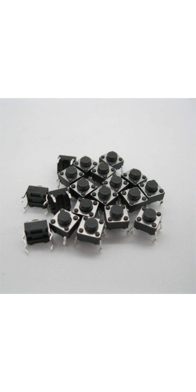 100Pcs 6x6x5 mm Miniature Micro Momentary Tactile Tact Touch Push Button Switch Quality Switch SPST Miniature/Mini/Micro/Small PCB