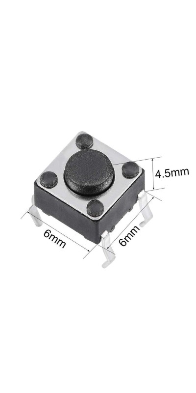 100Pcs 6x6x5 mm Miniature Micro Momentary Tactile Tact Touch Push Button Switch Quality Switch SPST Miniature/Mini/Micro/Small PCB