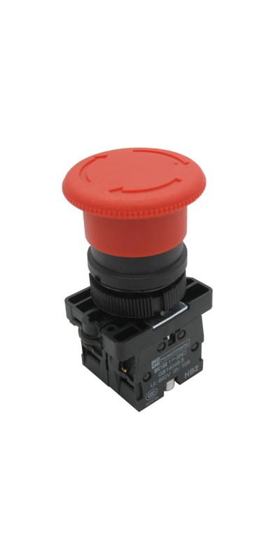 2pcs 22mm 2 NC Red Mushroom Emergency Stop Push Button Switch AC 660V 10A, 1 Year Warranty HB2-ES544