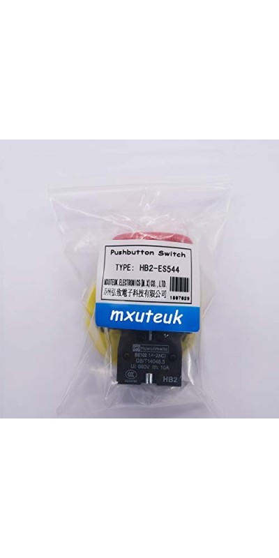 2pcs 22mm 2 NC Red Mushroom Emergency Stop Push Button Switch AC 660V 10A, 1 Year Warranty HB2-ES544